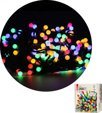 Drita dekorative LED EMOS Cherry, 200 llamba, 20 m, shumëngjyrëshe