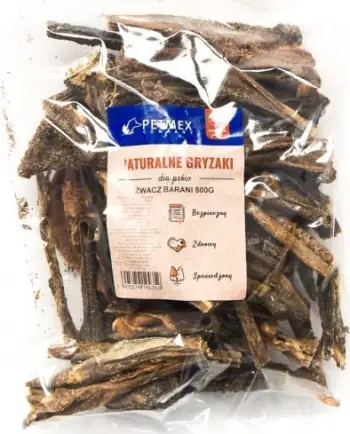 Shpërblim natyral për qen Petmex Lamb Stomach, kërcim qengji, 500g