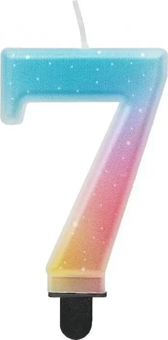Qiri ditëlindjeje Godan Number 7 Pastel Ombre, 8cm, shumëngjyrësh