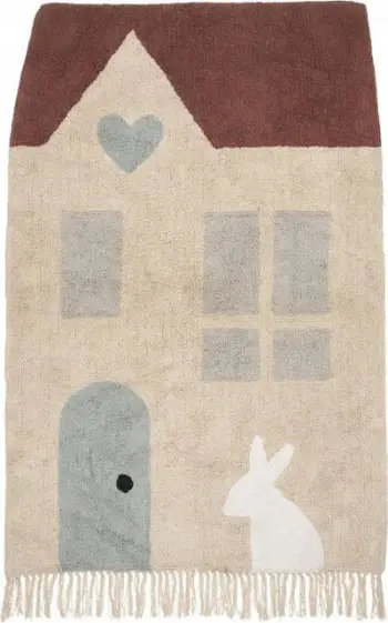 Tapet për fëmijë Atmosphera Country House, 150 x 100 cm, poliester dhe pambuk, bezhë