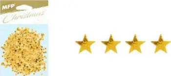 Konfeti dekorative MFP Stars, 20 g, formë ylli, ngjyrë ari