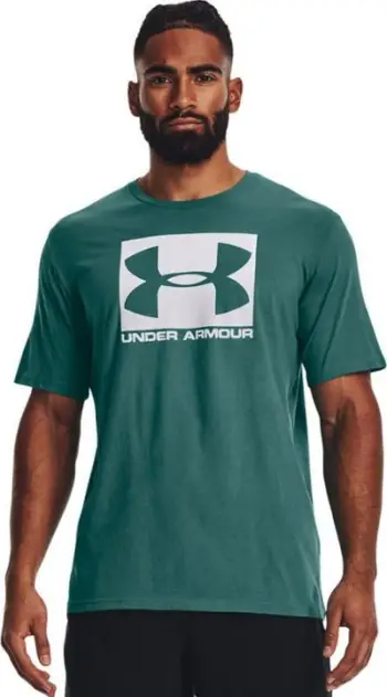Bluzë meshkujsh Under Armour Sportstyle Boxed Logo, S, mëngë të shkurtra, jeshile teal