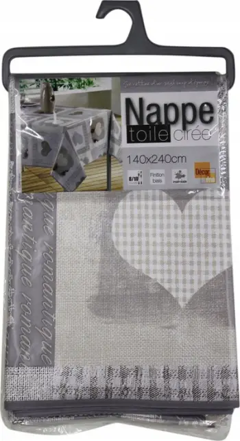 Mbulesë tavoline Douceur D'intérieur Cosy Hearts, PVC, 140 x 240 cm, shumëngjyrëshe