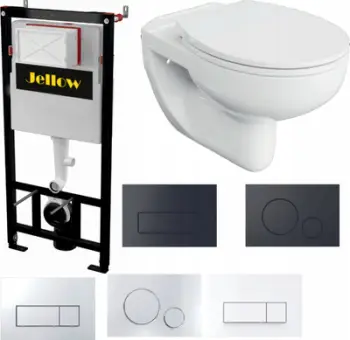 Kornizë e fshehtë për WC Optima AquaFrom 1120x500mm, për mur gipsi, buton i zi