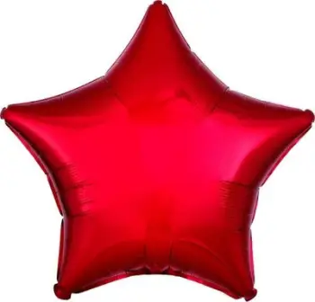 Balonë dekorative PKG Metallic Red Star, formë ylli, metalike, e kuqe