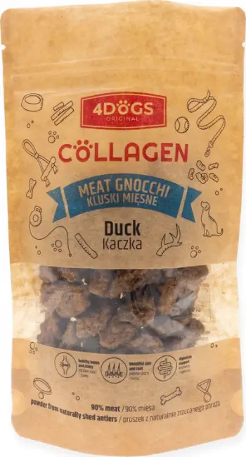 Shpërblim për qen 4 Dogs Original Treats Meat Gnocchi, mish rose, 100g