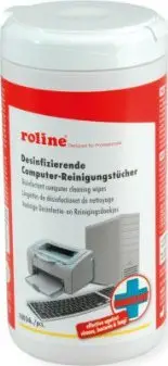 Peceta dezinfektuese kompjuteri Roline Disinfecting Computer, 100 copë, tub plastik, të bardha