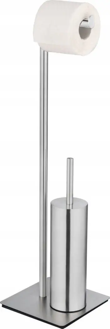 Set furçe tualeti WENKO Recco, çelik inox, kokë silikoni, argjend mat