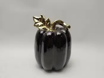 Figurë dekorative Mave Pumpkin, qeramike, 16cm, e zezë