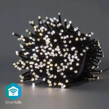 Drita dekorative LED Nedis WIFILX02W400, 20m, 400 LED, dritë e bardhë e ngrohtë dhe e ftohtë