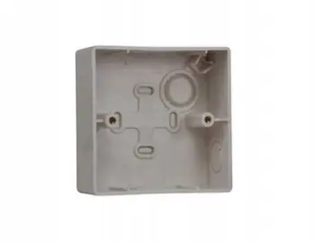 Kuti sipërfaqësore për buton shtypës BK-2, plastike, 86x86x35 mm, e bardhë