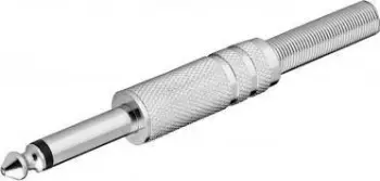 Konektor audio Goobay 6.3mm Jack, trup metalik, stereo, argjendtë
