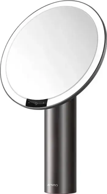 Paspqyrë grimi AMIRO O2 LED Vanity Mirror, ndriçim True Lux, zmadhim 5x, e zezë