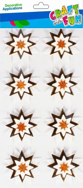 Ngjitëse dekorative Craft with Fun Christmas 3D Stars, yje 3D, shumëngjyrëshe