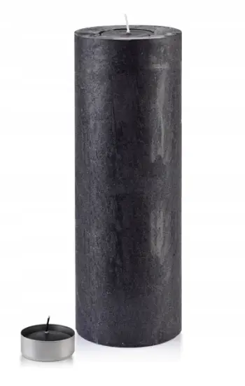Qiri dekorativ Candle Candle Lantern, 12 x 36 cm, stil rustik, i zi mat