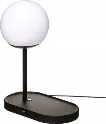 Lampë tavoline Atmosphera COLORS, moderne, me USB, e zezë