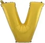 Balon Litera "V" 45.5cm zloty (MZAB0099)