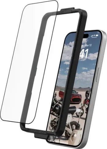 Mbrojtës ekrani UAG Glass Shield Plus për iPhone 15 Pro, 6.1", xham i kalitur 9H, kundër gjurmëve