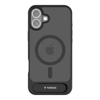 Mbrojtëse telefoni Torras Pstand Series për iPhone 16 Plus, me magnet, me stendë, e zezë