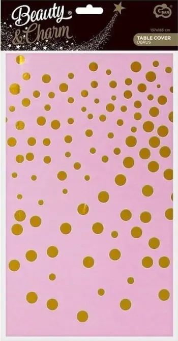 Mbulesë tavoline Godan B&amp;C Foil, 137x183 cm, pika ari, rozë