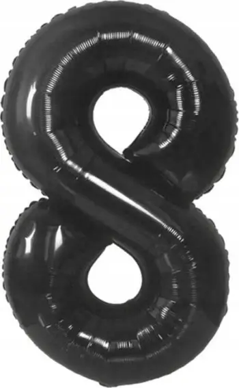Balonë folie Godan Beauty & Charm, numri 8, 85 cm, e zezë matte