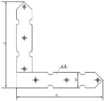 Kënd metalik dere Kurzemes DOOR CORNER 9521-250-250/22, 250x250mm, përforcues, metalik