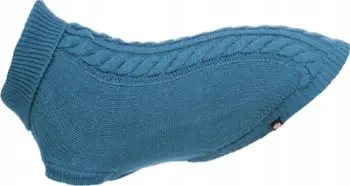Pulovër për qen Trixie Kenton, lesh akrilik, gjatësi 24cm, blu