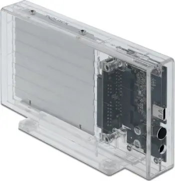 Kuti e jashtme për disk DeLOCK Dual Enclosure, 2 x 2.5", USB Type C, SATA 6 Gb/s, transparente