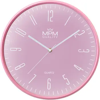Orë muri MPM Quality Designer Plastic Clock E01.4457.23, rozë