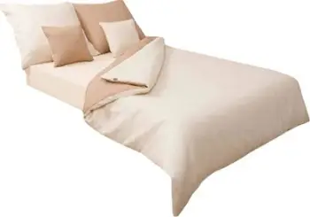 Set çarçafësh Double-Sided Satin Double Face, 140x200 cm, krem bezhë