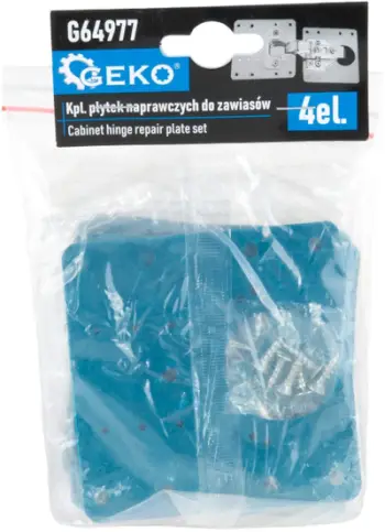 Set pllaka riparimi GEKO G64977, për mentesha dollapi, 4 copë, metalik