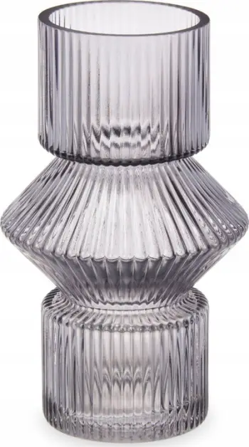Vazo dekorative Giftdecor Stripe Vase 1 Body, kristal, 9.5 cm, gri
