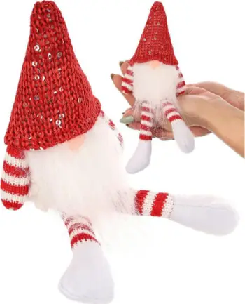 Figurinë dekorative Saska Christmas Mikołaj Gnom, 13cm, e kuqe