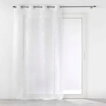 Perde me unaza Douceur d'intérieur Edenia, 140x240cm, voile me qëndisje, e bardhë