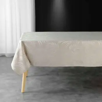 Mbulesë tavoline Douceur d'intérieur Jacquard, 140x240 cm, me gjethe, bezhë