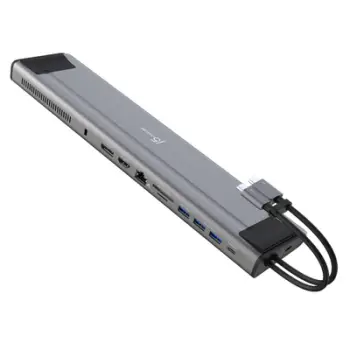 Dock USB C J5create JCD552, M.2 NVMe, Dual 4K, argjendtë dhe i zi