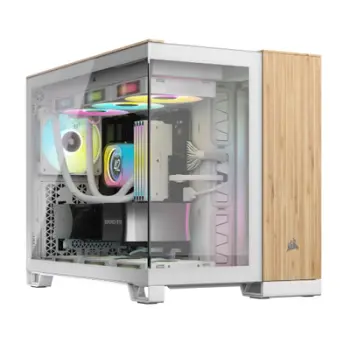 Kasa PC CORSAIR 2500X, Micro ATX, dy dhoma, e bardhë bambu