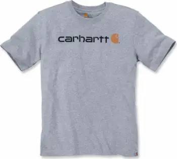 Bluzë Carhartt Core Logo, pambuk i trashë, prerje e lirshme, gri