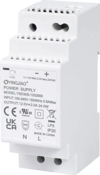 Furnizues energjie Yingjiao, DIN Rail, 12V 2A 24W, gri