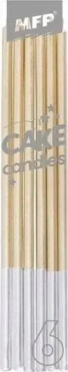 Qirinj dekorativë ari, 14cm, set 6 copë, ngjyrë gold