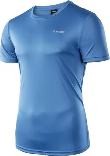 Bluzë sportive meshkuj HI-TEC SIBIC, poliester Quick Dry, me mëngë të shkurtra, blu
