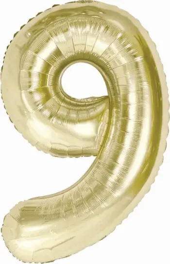 Balon metalik B&amp;C Champagne, numri 9, 85cm, ngjyrë champagne