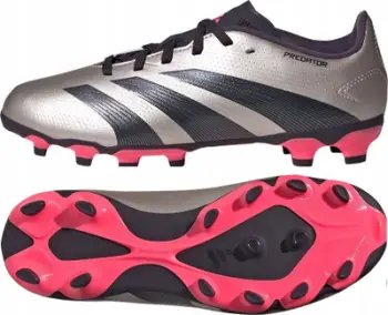 Këpucë futbolli adidas Predator League MG Jr IF6410, për fëmijë, fushë natyrale dhe artificiale, gri me të zezë