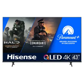 Televizor Hisense 43E7KQ QLED, 43", 4K UHD, VIDAA, i hirtë i errët