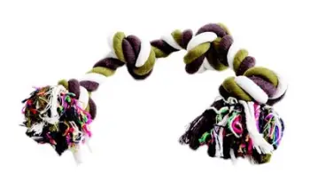 Lodër për qen Dingo Braided Rope, 32 cm, 2 nyje, shumëngjyrëshe