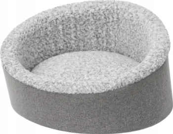 Krevati për qen Hobbydog R2 Bed Stump, 80x80 cm, me lesh sintetik, gri
