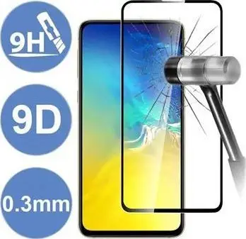 Xham mbrojtës 9H për ekran OPPO A95 5G, 9D Full Glue, me kornizë të zezë