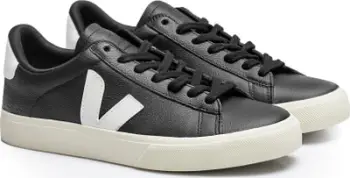 Këpucë sportive burra Veja Campo Chromefree Leather, lëkurë, US 11 EU 44, të zeza me të bardhë