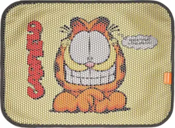 Tapet tualeti për mace Garfield Rectangular Litter Mat, 58.5x44cm, kundër rrëshqitjes, i verdhë