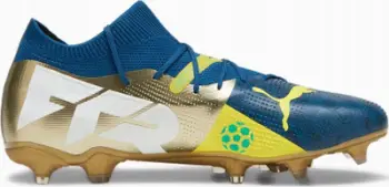 Këpucë futbolli Puma Future 7 Match BNA NJR FG AG, për meshkuj, fushë natyrale dhe sintetike, blu e artë
